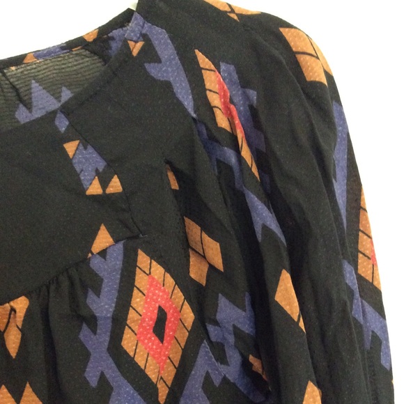 Lucky Brand Amelia Print Peasant Top - Picture 5 of 8